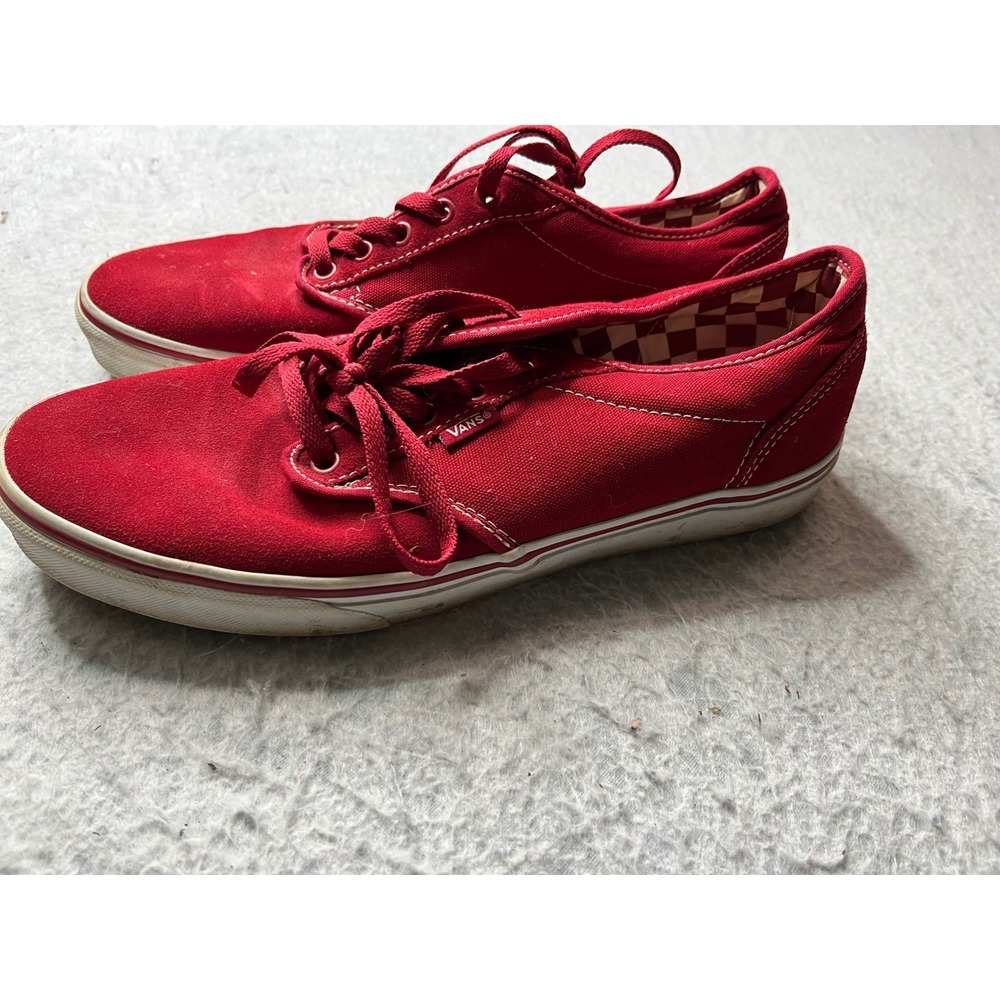 Vans Red Canvas Atwood skate Low Top Sneakers Men's US 11 casual lace up